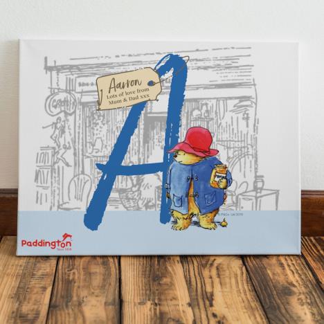Personalised Paddington Bear Initial Canvas Extra Image 1